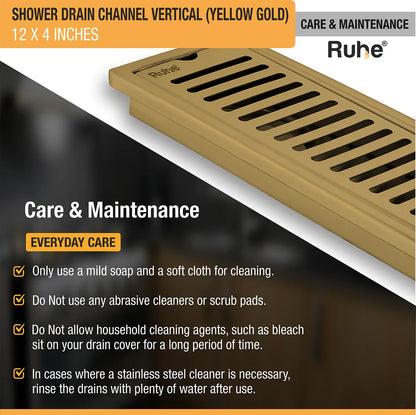 Vertical Shower Drain Channel (4 Inches)