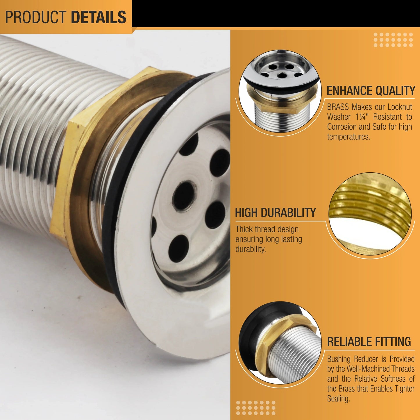 Waste Coupling Lock Nut (1Â¼ Inches) (Pack of 4) details